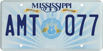 MS license plate AMT077