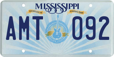 MS license plate AMT092