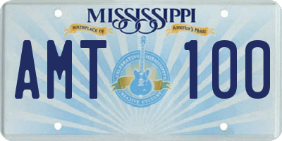 MS license plate AMT100