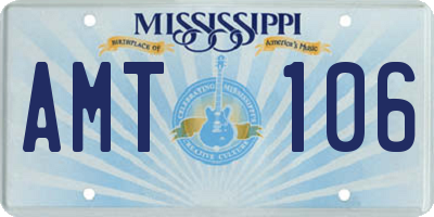 MS license plate AMT106