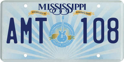 MS license plate AMT108