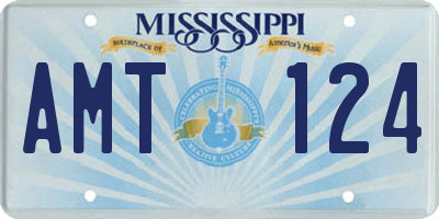 MS license plate AMT124
