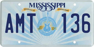 MS license plate AMT136