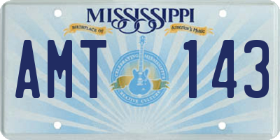 MS license plate AMT143