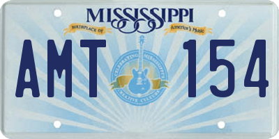 MS license plate AMT154