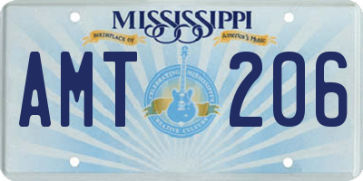 MS license plate AMT206