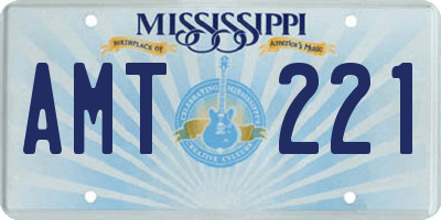 MS license plate AMT221
