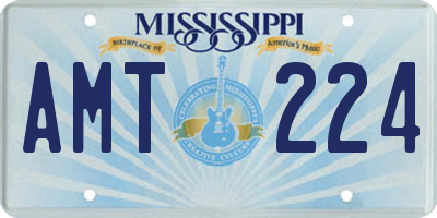 MS license plate AMT224