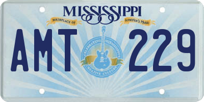 MS license plate AMT229