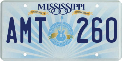 MS license plate AMT260