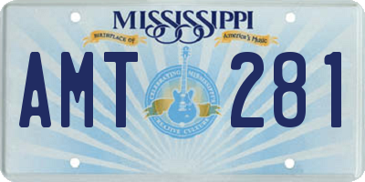 MS license plate AMT281