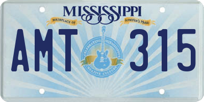 MS license plate AMT315