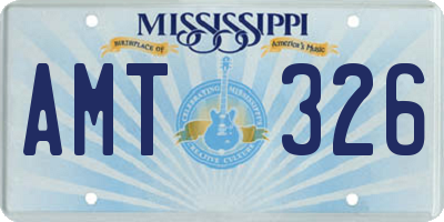 MS license plate AMT326