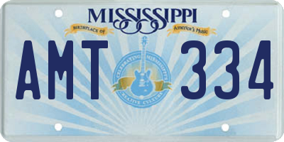 MS license plate AMT334