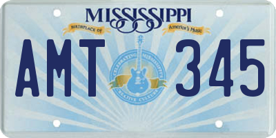 MS license plate AMT345