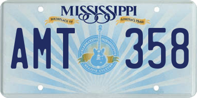 MS license plate AMT358