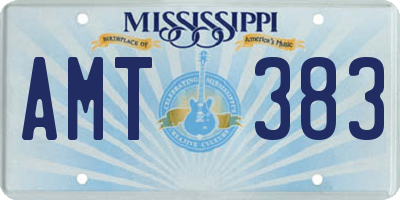 MS license plate AMT383