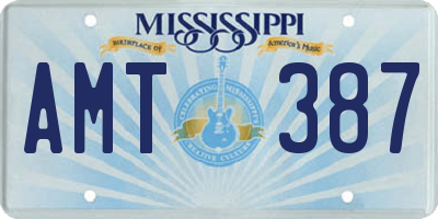 MS license plate AMT387