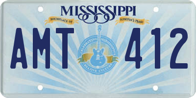 MS license plate AMT412