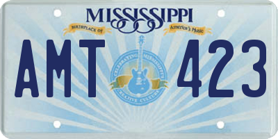MS license plate AMT423