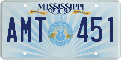 MS license plate AMT451