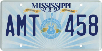 MS license plate AMT458