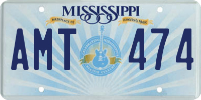 MS license plate AMT474