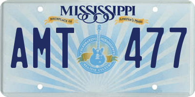 MS license plate AMT477