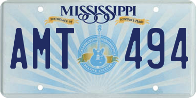 MS license plate AMT494