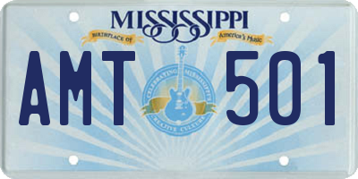 MS license plate AMT501