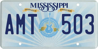 MS license plate AMT503