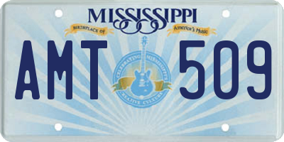 MS license plate AMT509