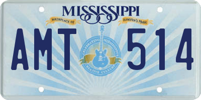 MS license plate AMT514