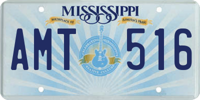 MS license plate AMT516