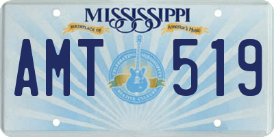 MS license plate AMT519