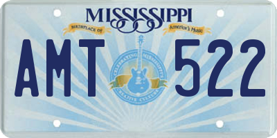MS license plate AMT522
