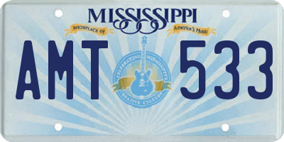MS license plate AMT533
