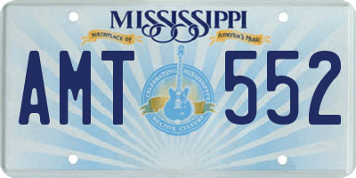 MS license plate AMT552