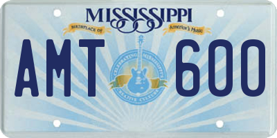MS license plate AMT600