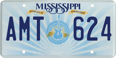 MS license plate AMT624