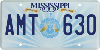 MS license plate AMT630
