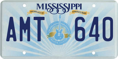 MS license plate AMT640