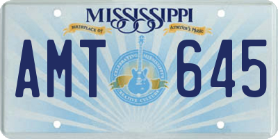 MS license plate AMT645