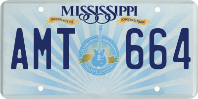 MS license plate AMT664