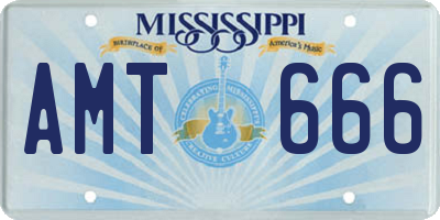 MS license plate AMT666