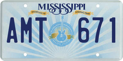 MS license plate AMT671