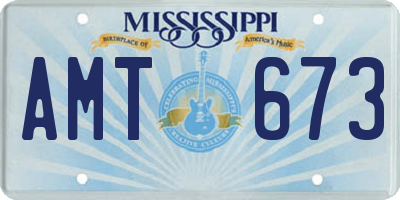 MS license plate AMT673