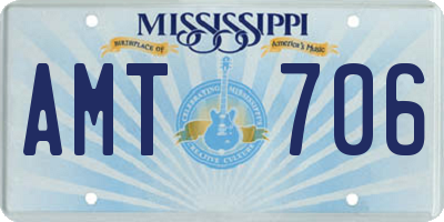 MS license plate AMT706