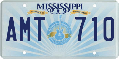 MS license plate AMT710