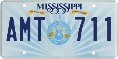 MS license plate AMT711
